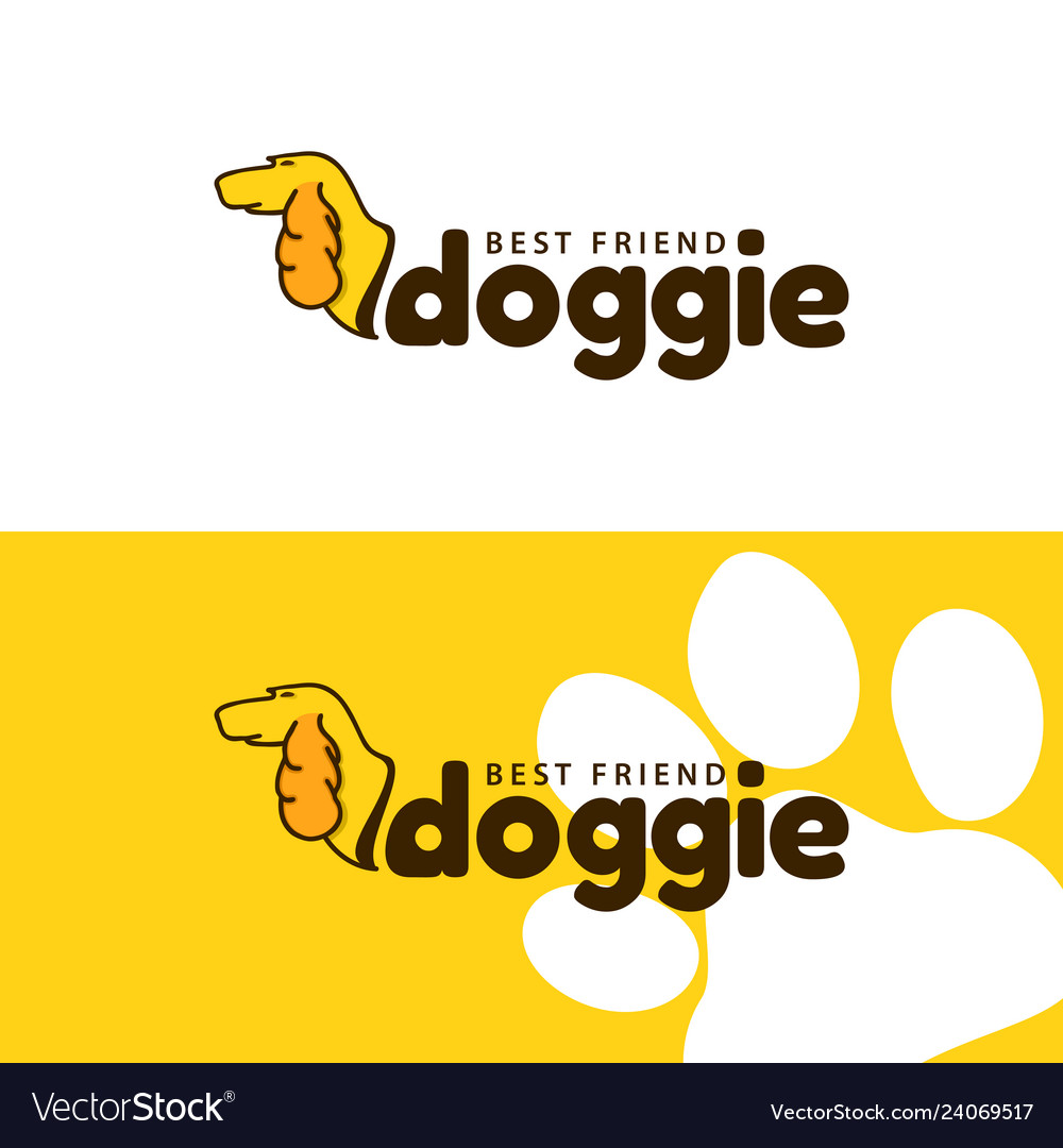 Template logo for doggie pet shop Royalty Free Vector Image