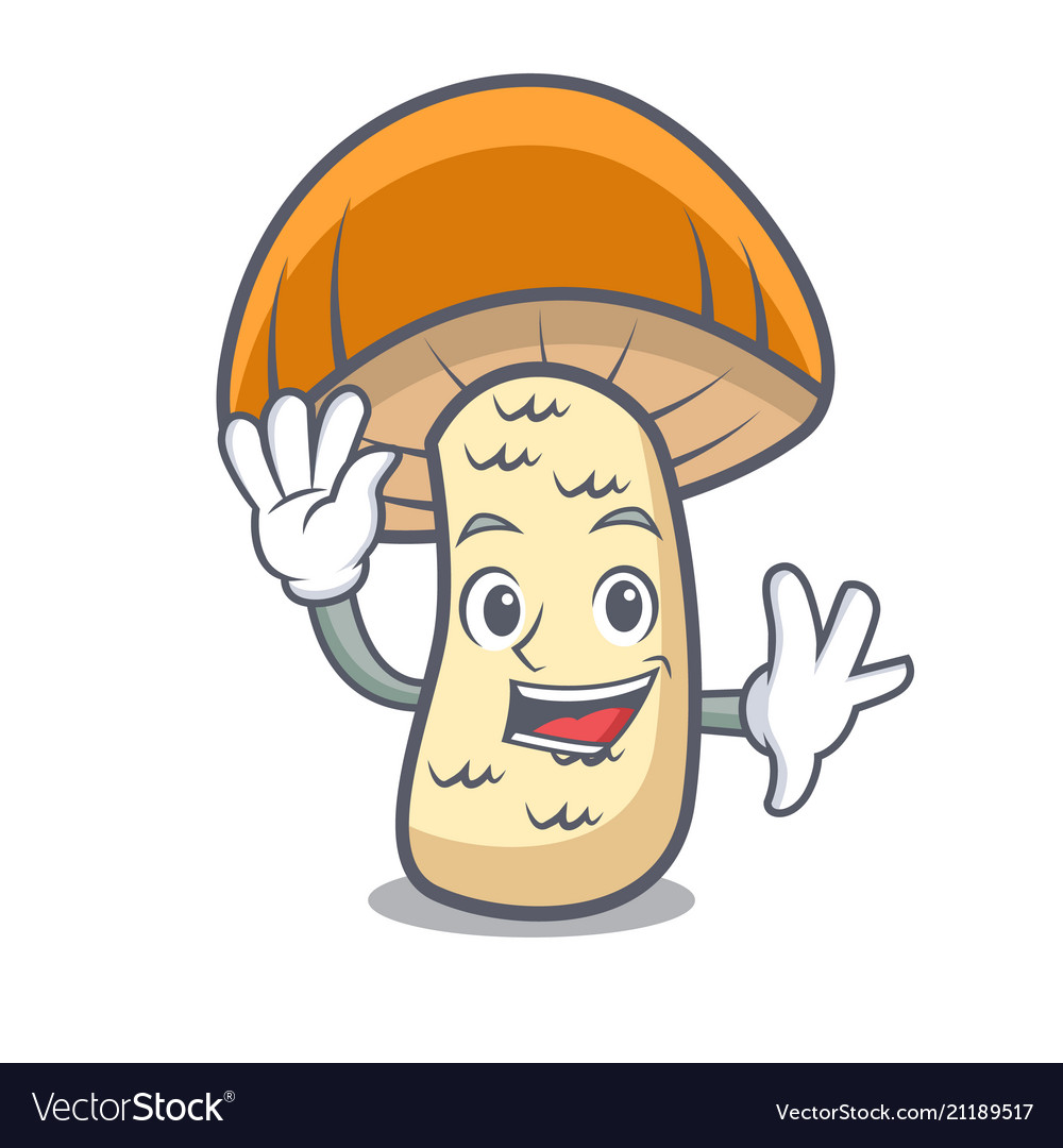 Waving orange cap boletus mushroom character