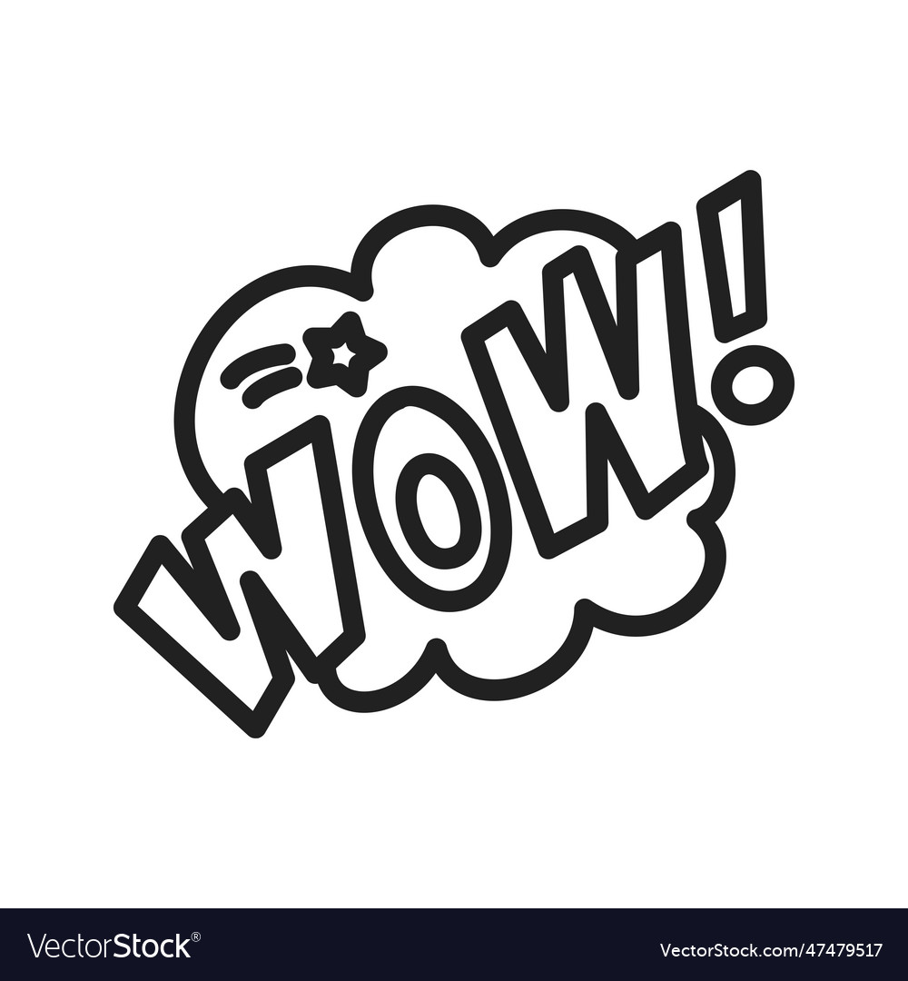 Wow bubble icon image Royalty Free Vector Image