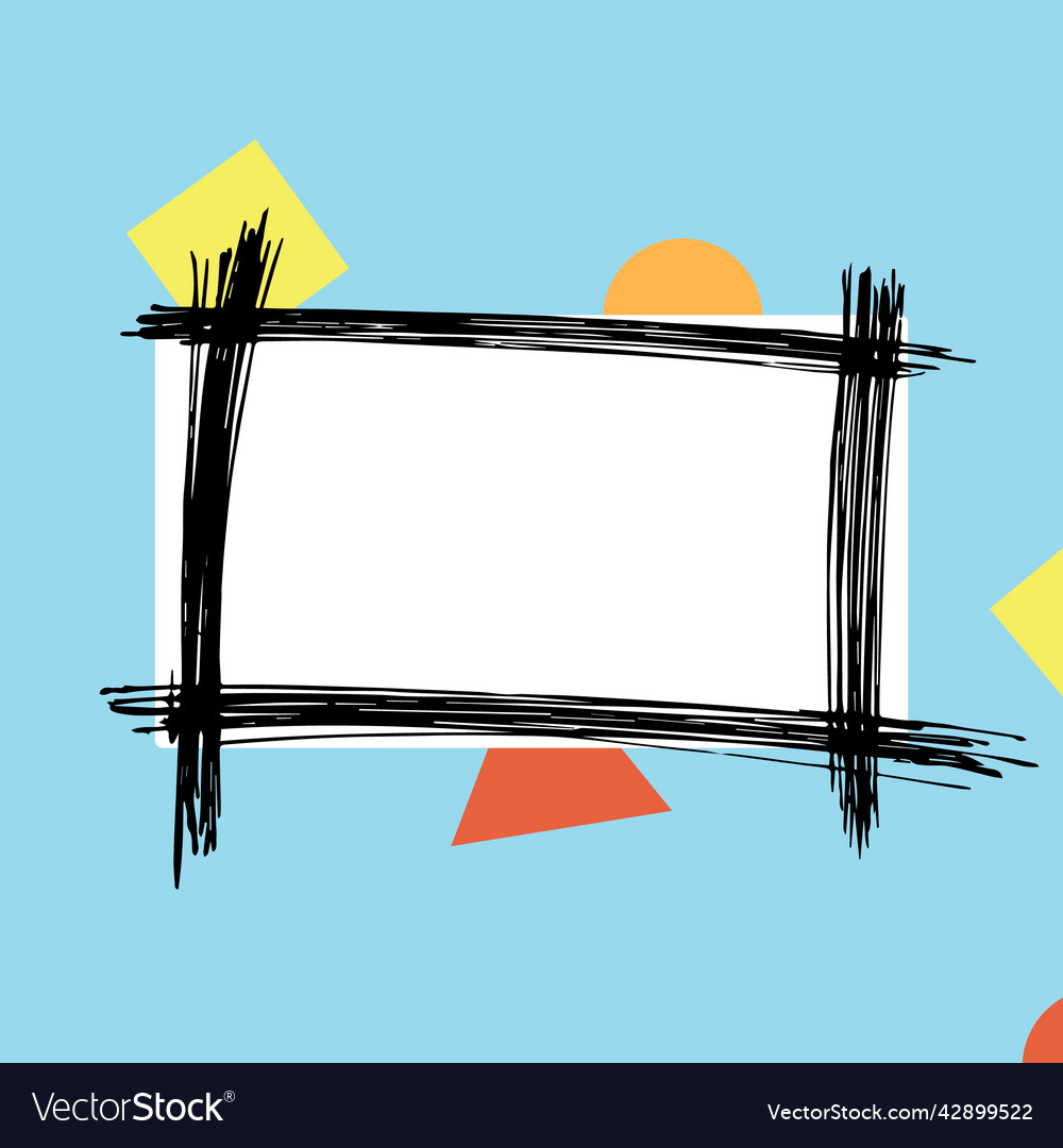 Colored simple frame with geometrical