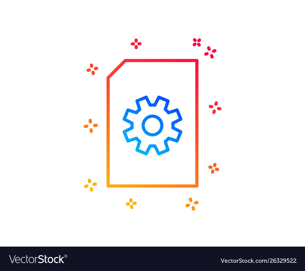 Document management icon file with cogwheel