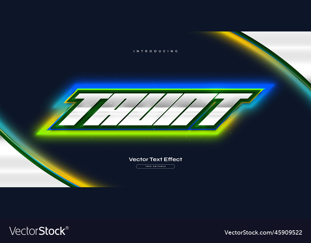 Editable colorful game text style with neon effect