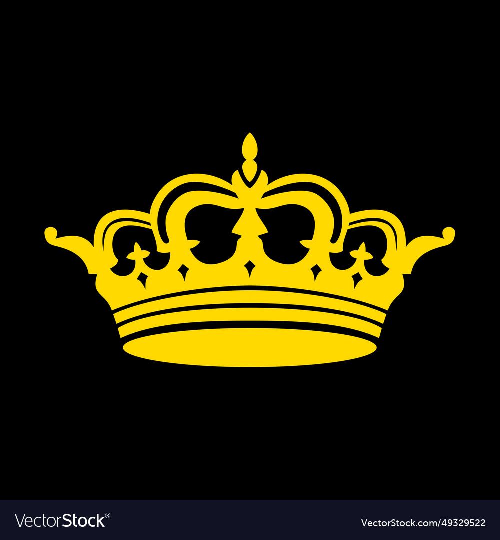 Gold crown icon silhouette coat of arms and royal