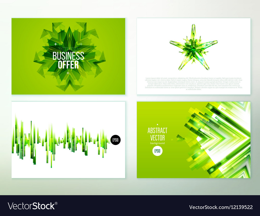Green Abstract Banner Design Set Royalty Free Vector Image