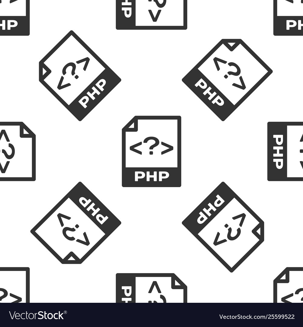 Grey php file document icon download button vector image Grey php file document icon download button