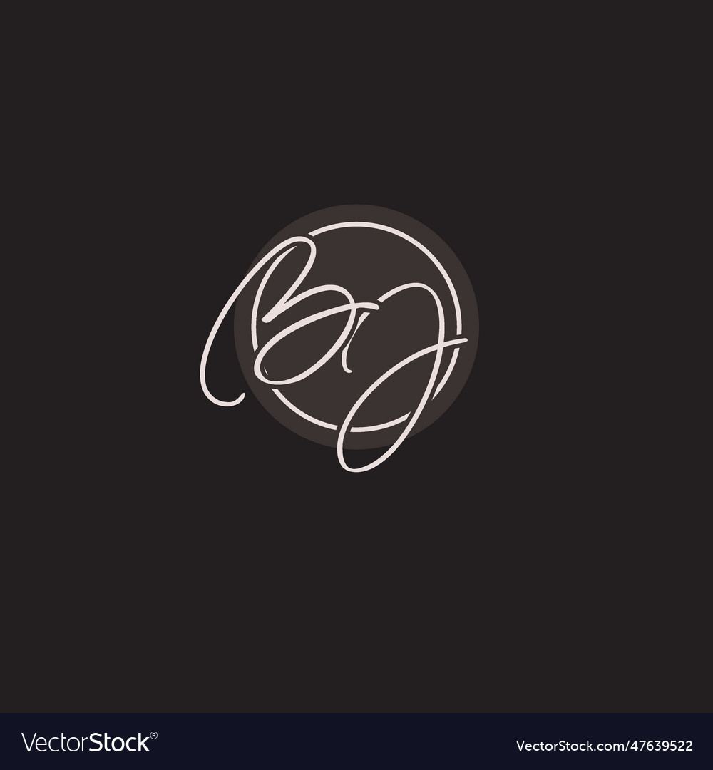 Initials bj logo monogram with simple circle line