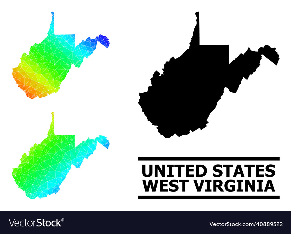 Lowpoly spectrum map of west virginia state Vector Image