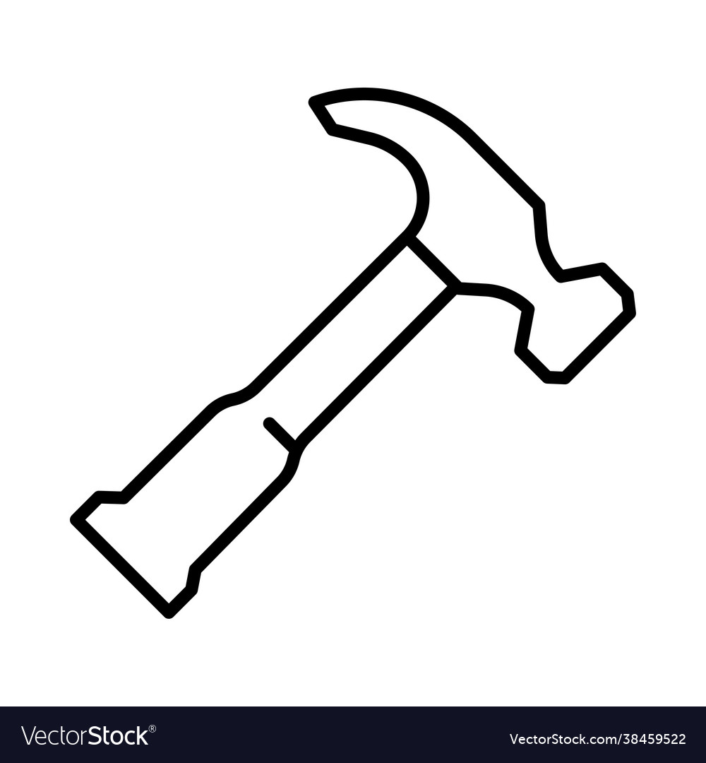 Monochrome simple hammer icon Royalty Free Vector Image