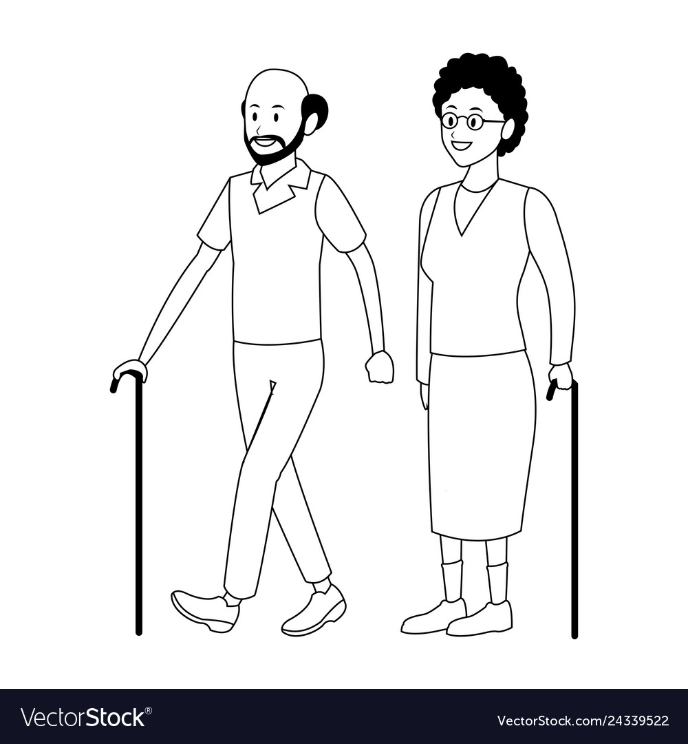 Old couple avatar Royalty Free Vector Image - VectorStock