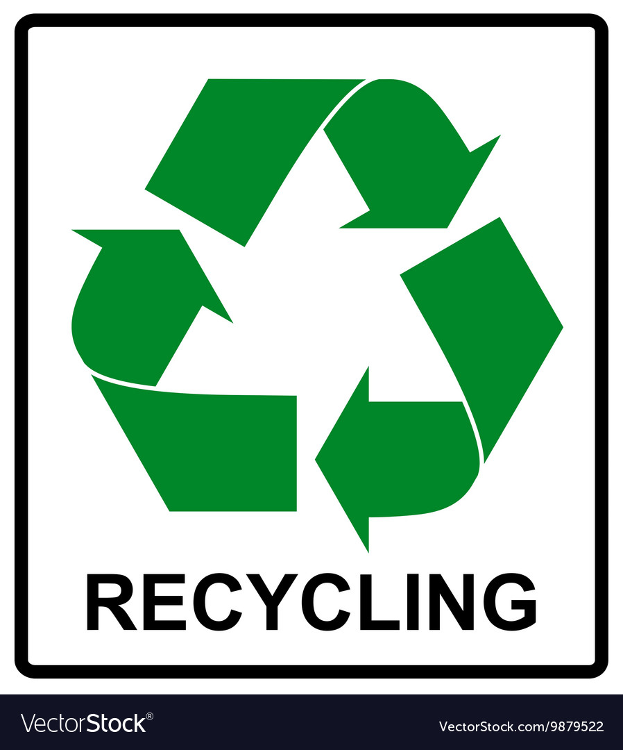 Recycle green symbol eco flat Royalty Free Vector Image