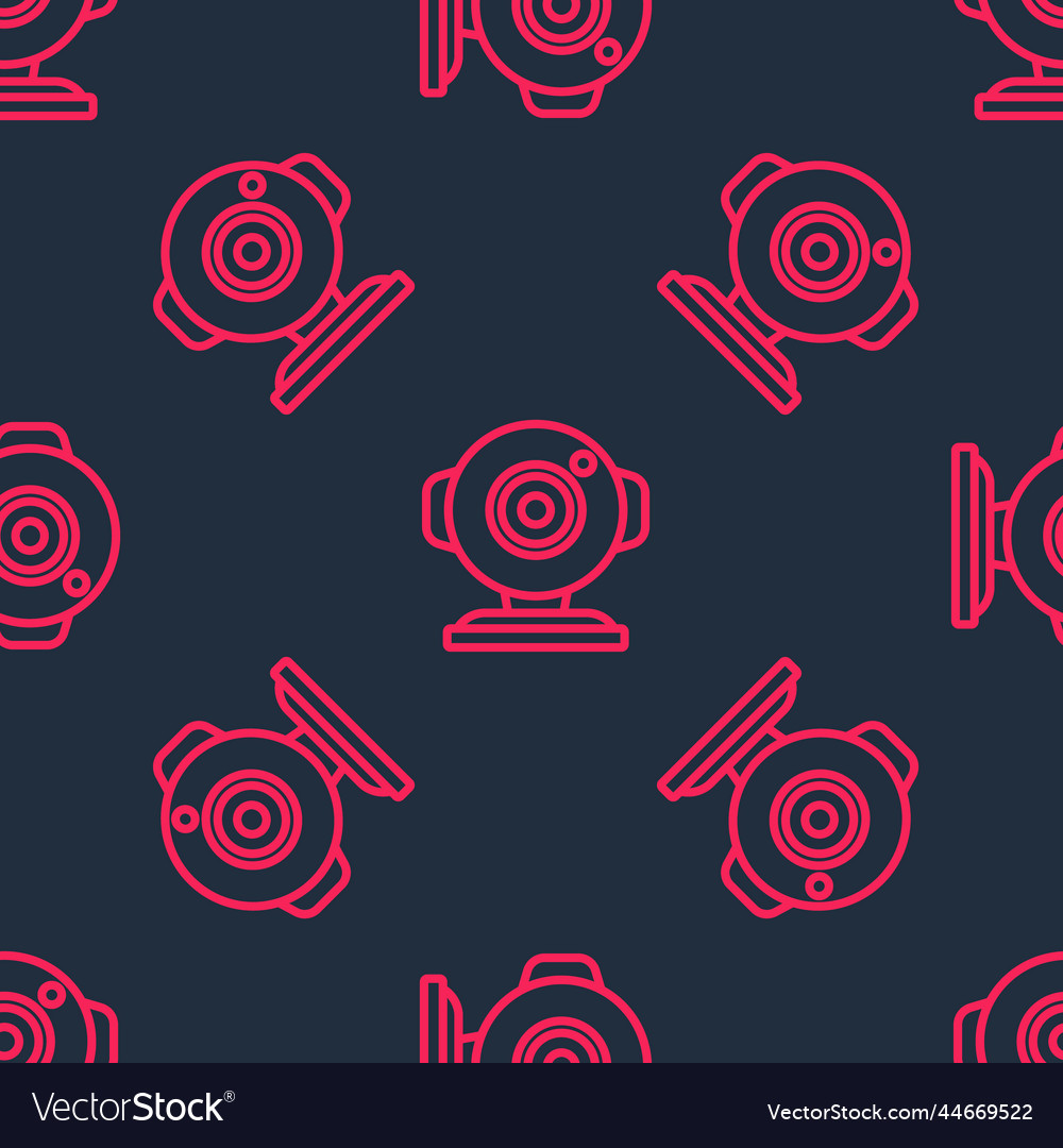 Red line web camera icon isolated seamless pattern vector image Red line web camera icon isolated seamless pattern