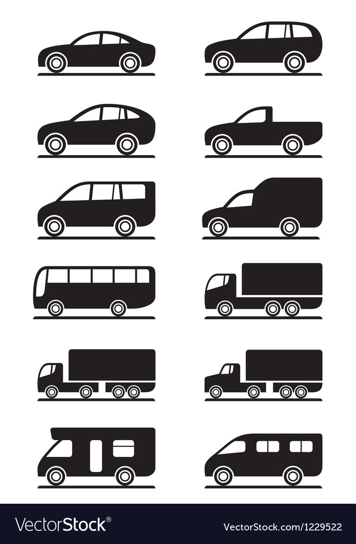 Road transportation icons set Royalty Free Vector Image