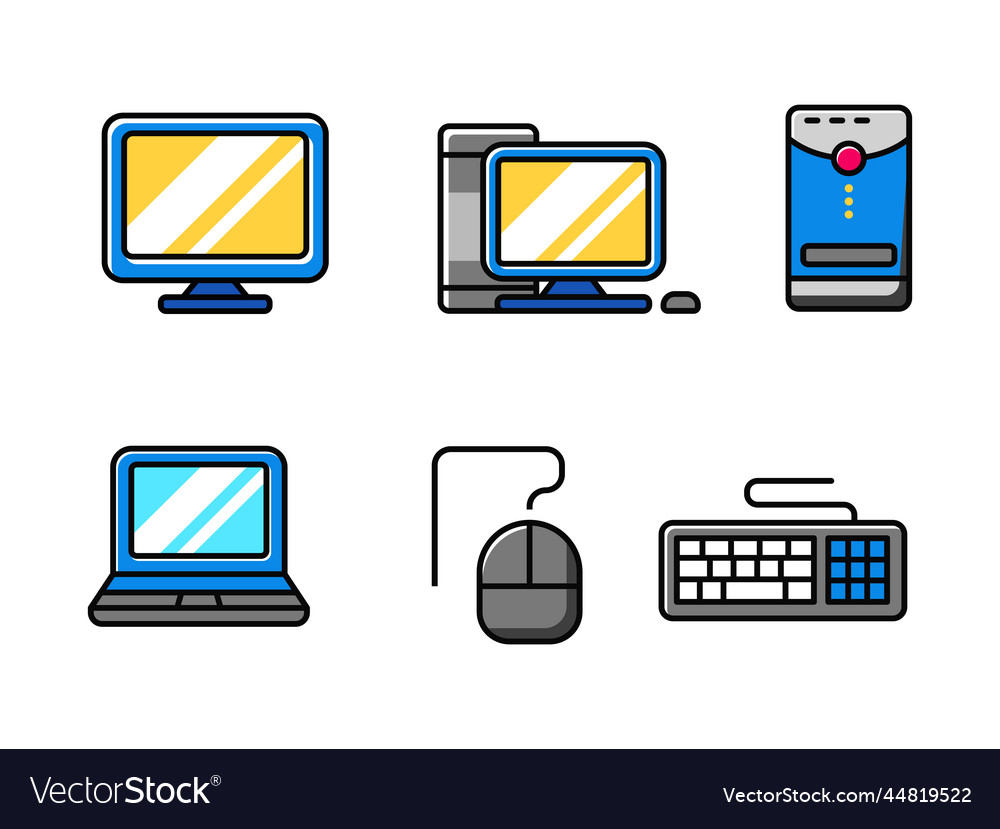 Set of computer icons with colorful design