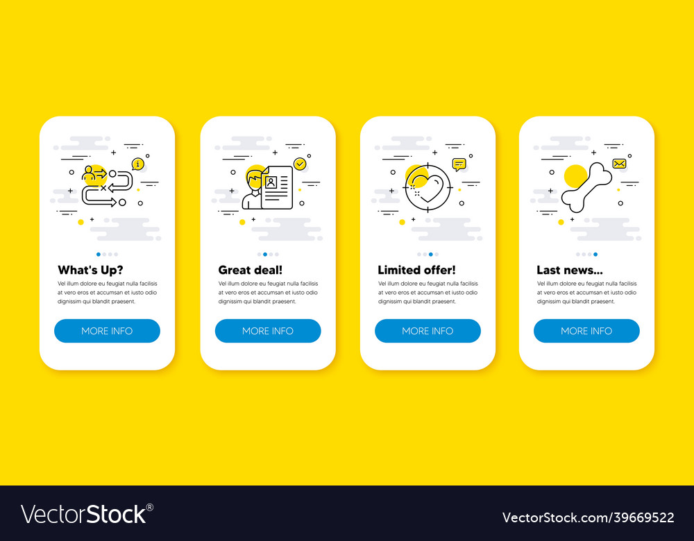 Set of heart target job interview