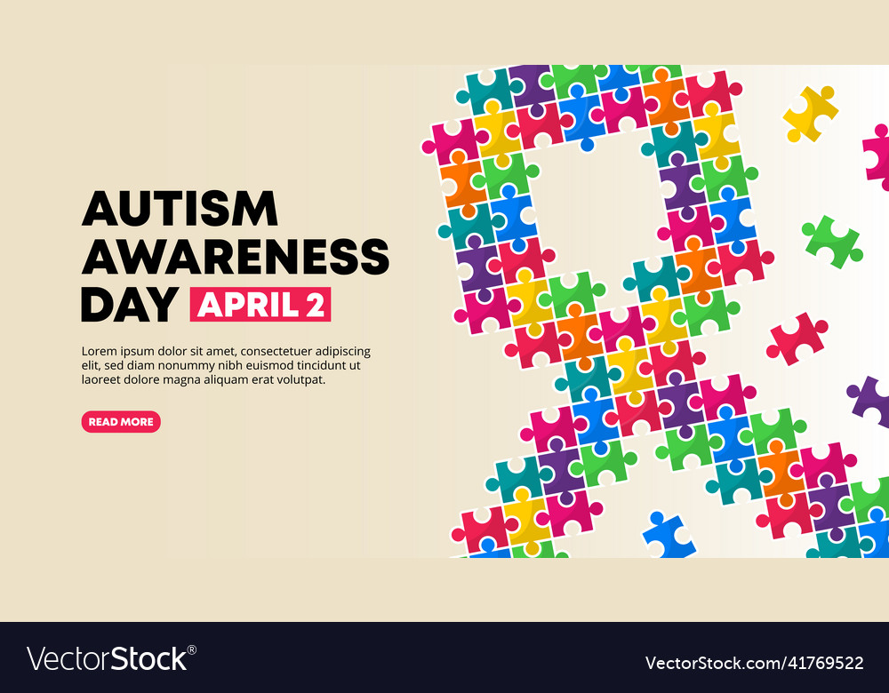 World autism awareness day design with colorful Vector Image