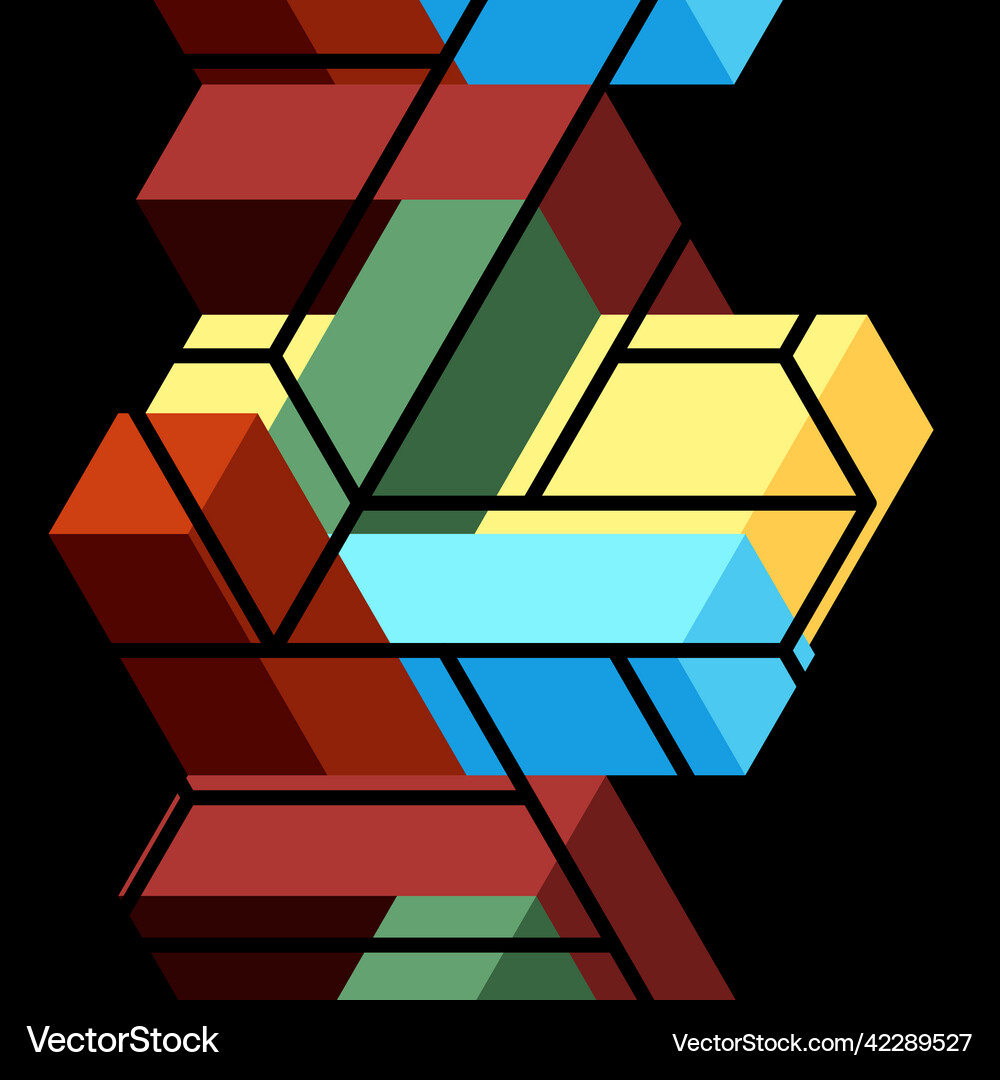 Abstract background 3d cubes cubic elements Vector Image