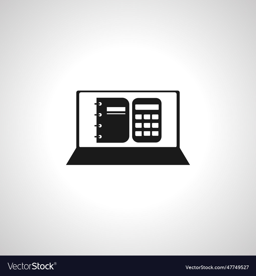 Accounting software icon calculator with notepad