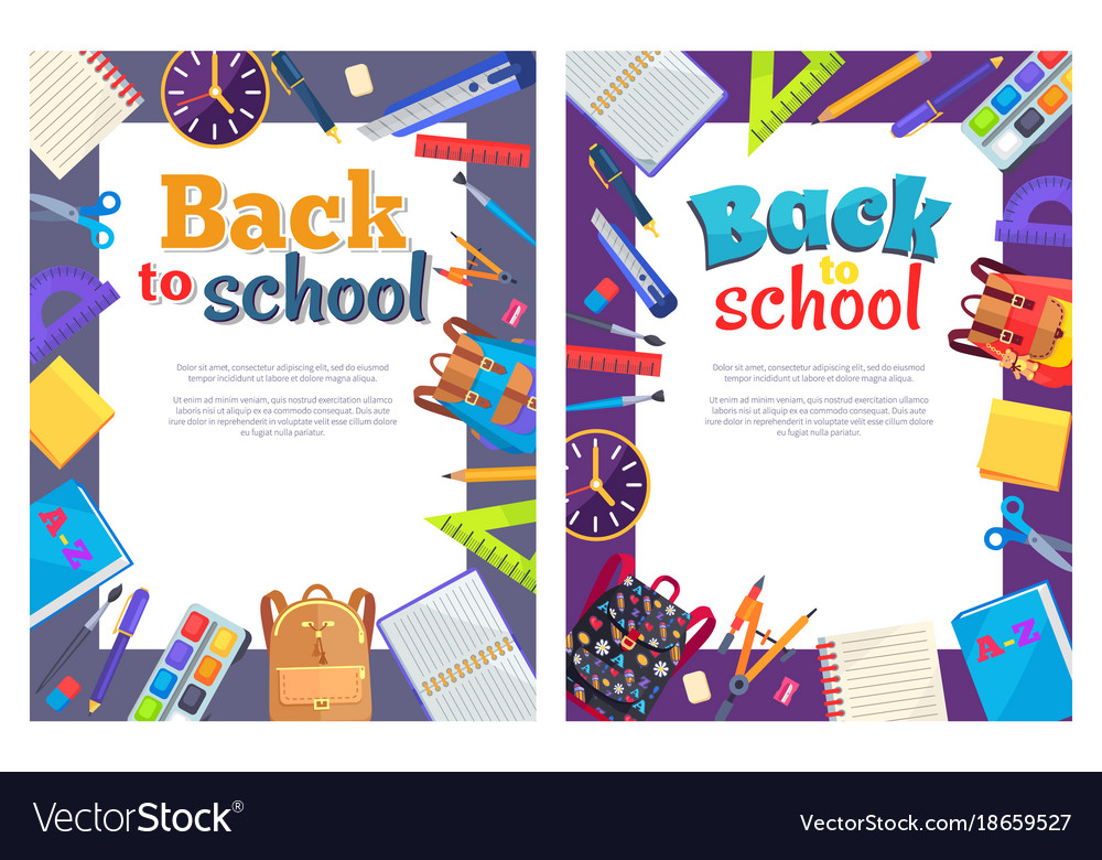 Back to school poster with place for text in frame