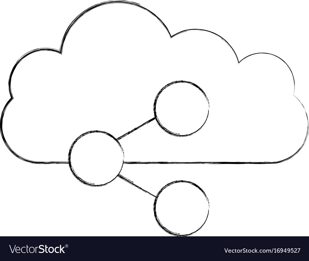 Cloud computing with share symbol isolated icon