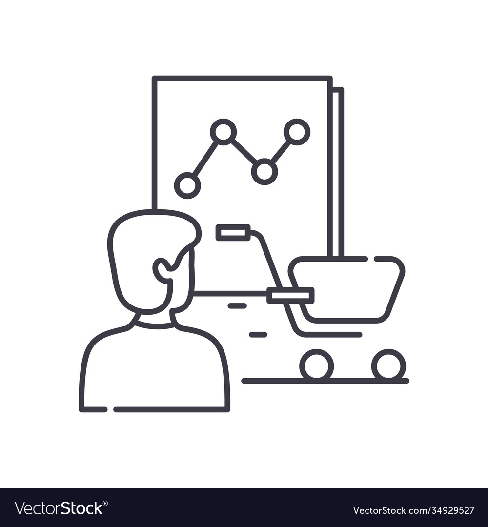 Consumer behavior analytics icon linear isolated vector image Consumer behavior analytics icon linear isolated