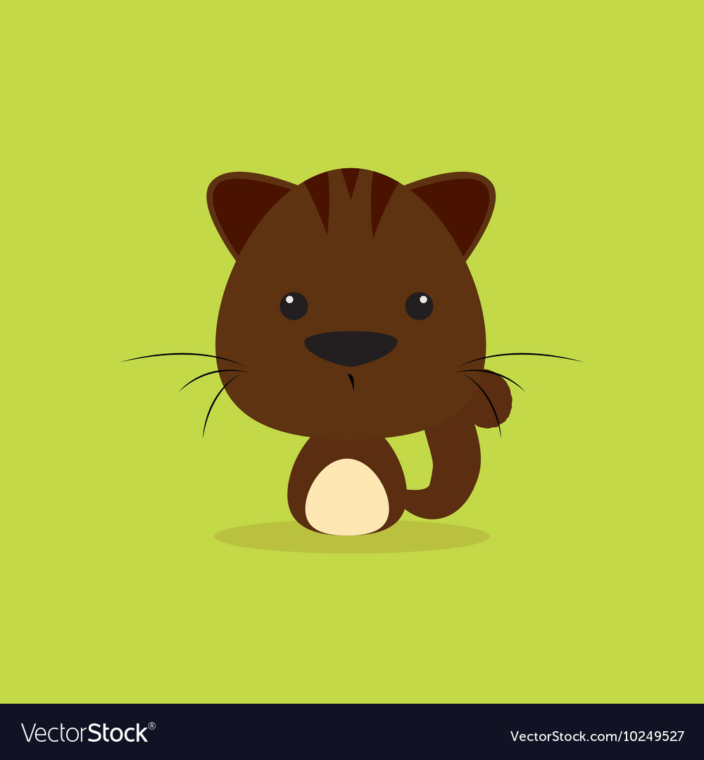 Cute cartoon wild cat