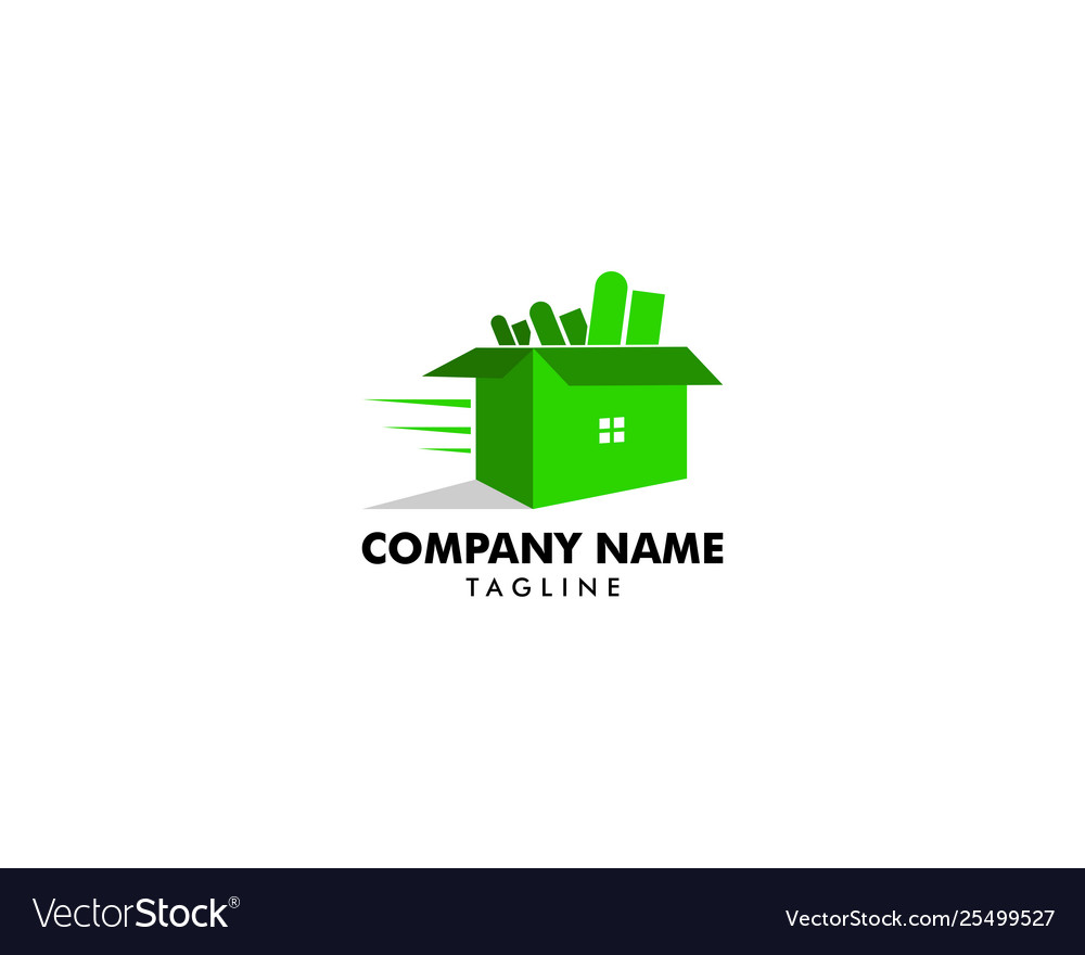 Fast box logo designs delivery Royalty Free Vector Image