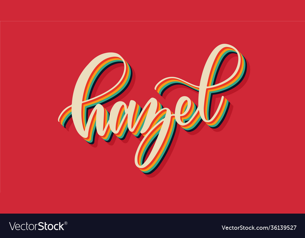 Hazel name retro colored theme with shadows