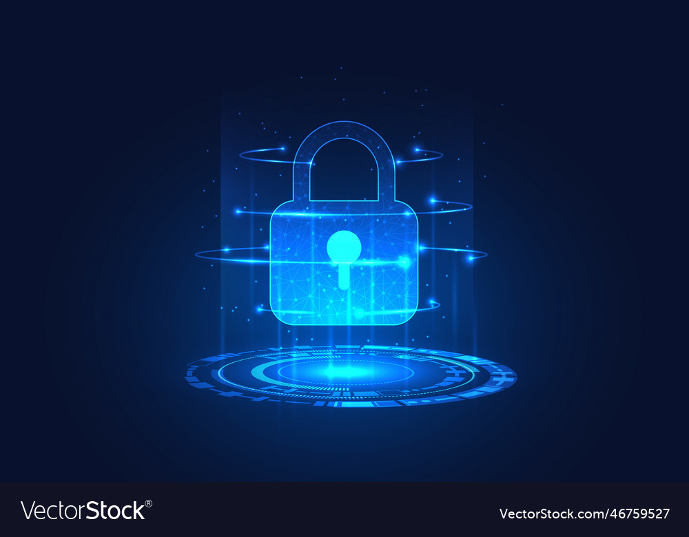 Lock set on technology circle it is a smart