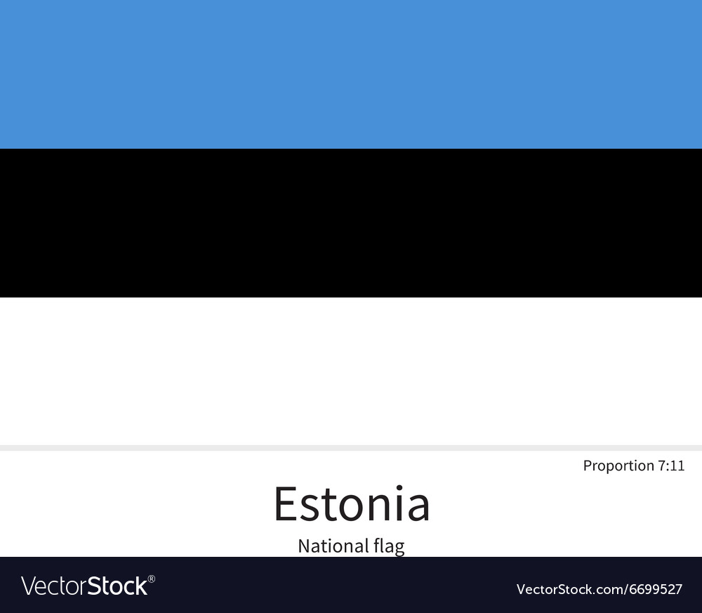 National flag of estonia with correct proportions