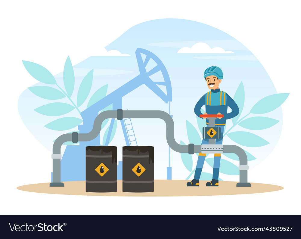 Oil or petroleum industry with man character