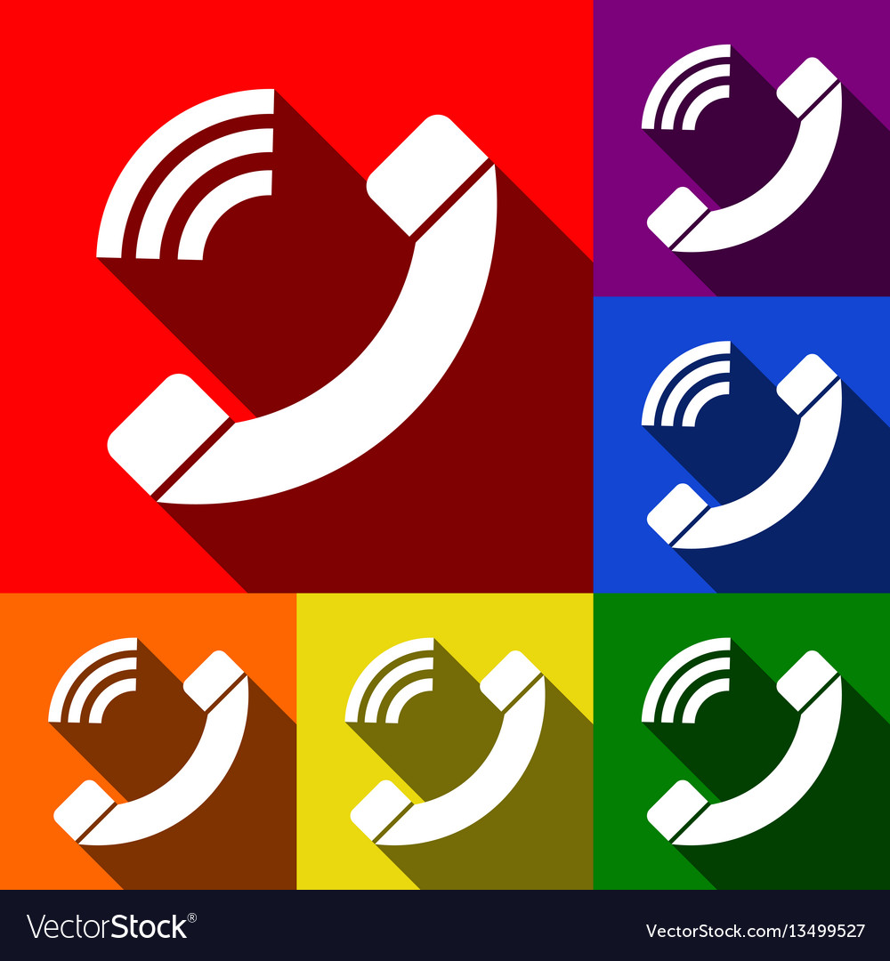 Phone sign set icons