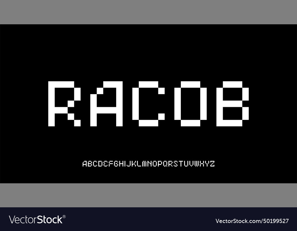 Racob font display pixel futuristic