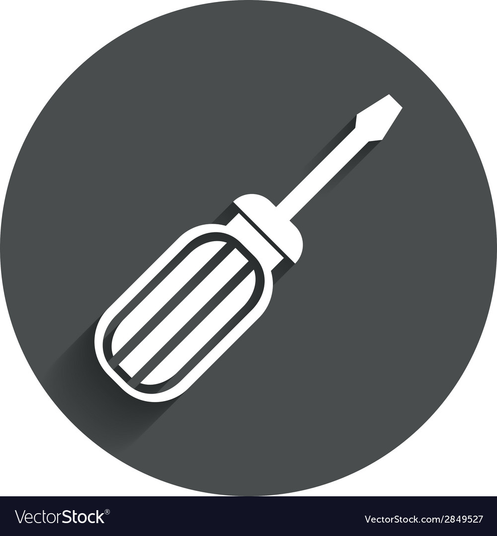 Screwdriver tool sign icon fix it symbol Vector Image