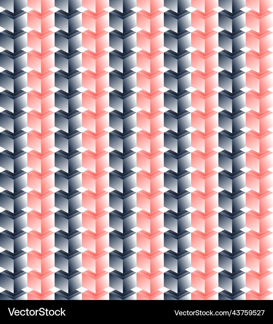 Seamless pattern of pink and black cubes red Vector Image
