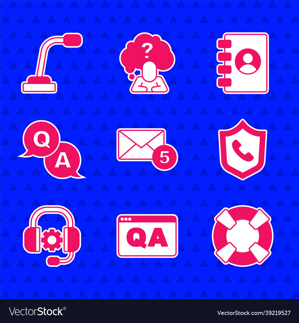 Set new email incoming message question Vector Image Set new email incoming message question