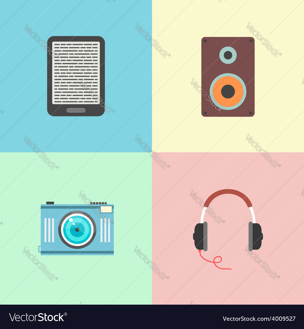 Set of four portable devices Royalty Free Vector Image