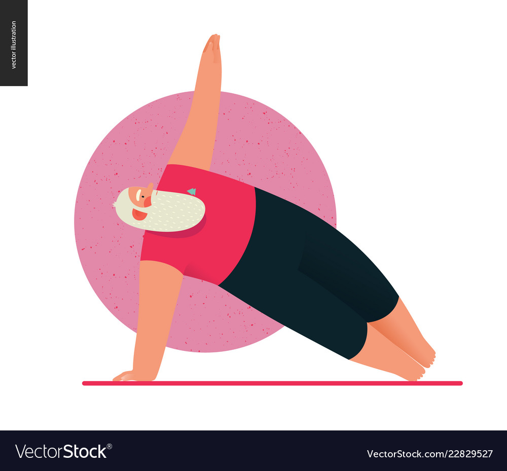 Sporting santa - yoga vector image Sporting santa - yoga