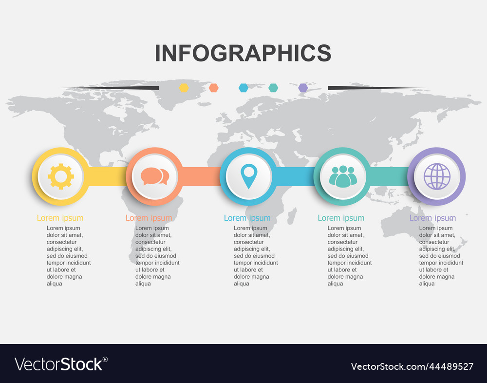 Timeline infographic design template with 5 Vector Image