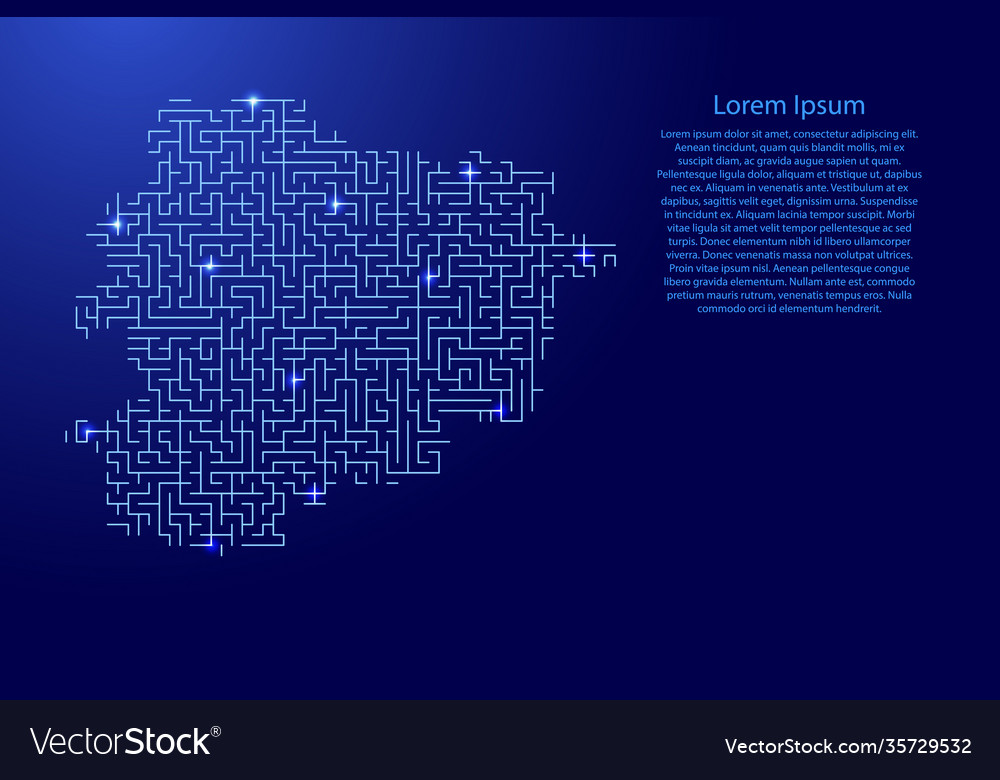 Andorra map from blue pattern maze grid