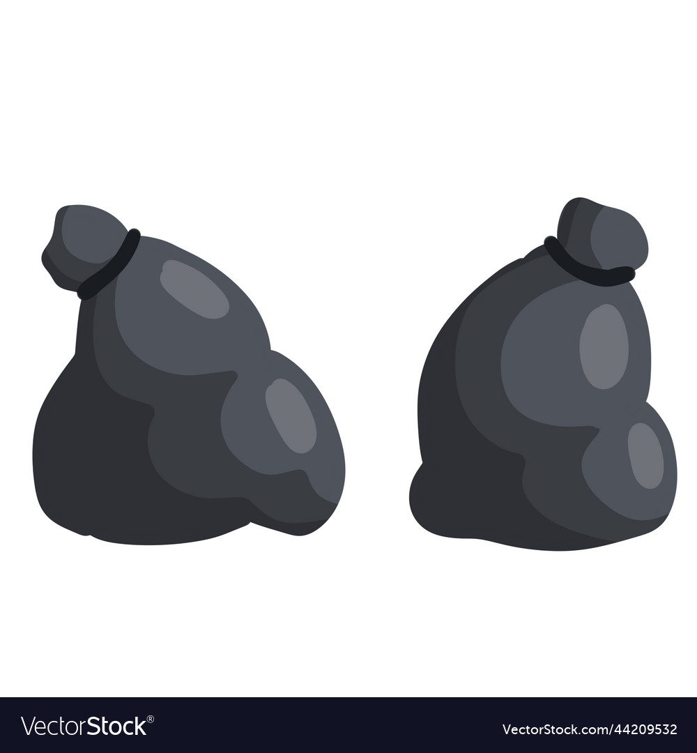 Black trash bag and set of objects