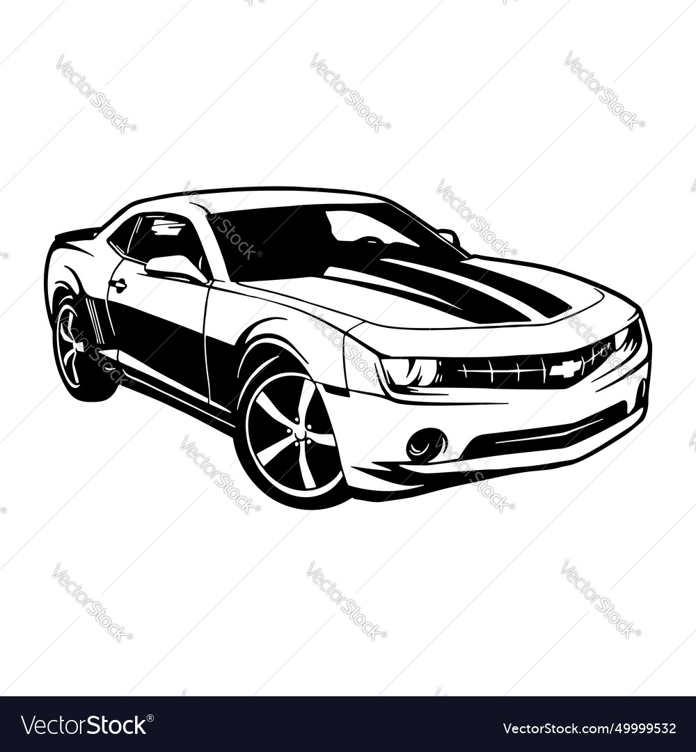 Chevrolet camaro classic sport car muscle car Vector Image