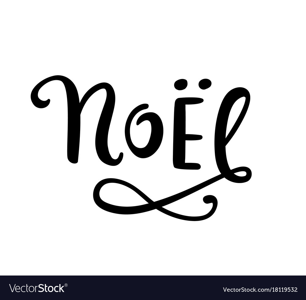 Christmas in french brush calligraphy Royalty Free Vector