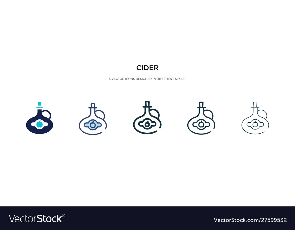Cider icon in different style two colored