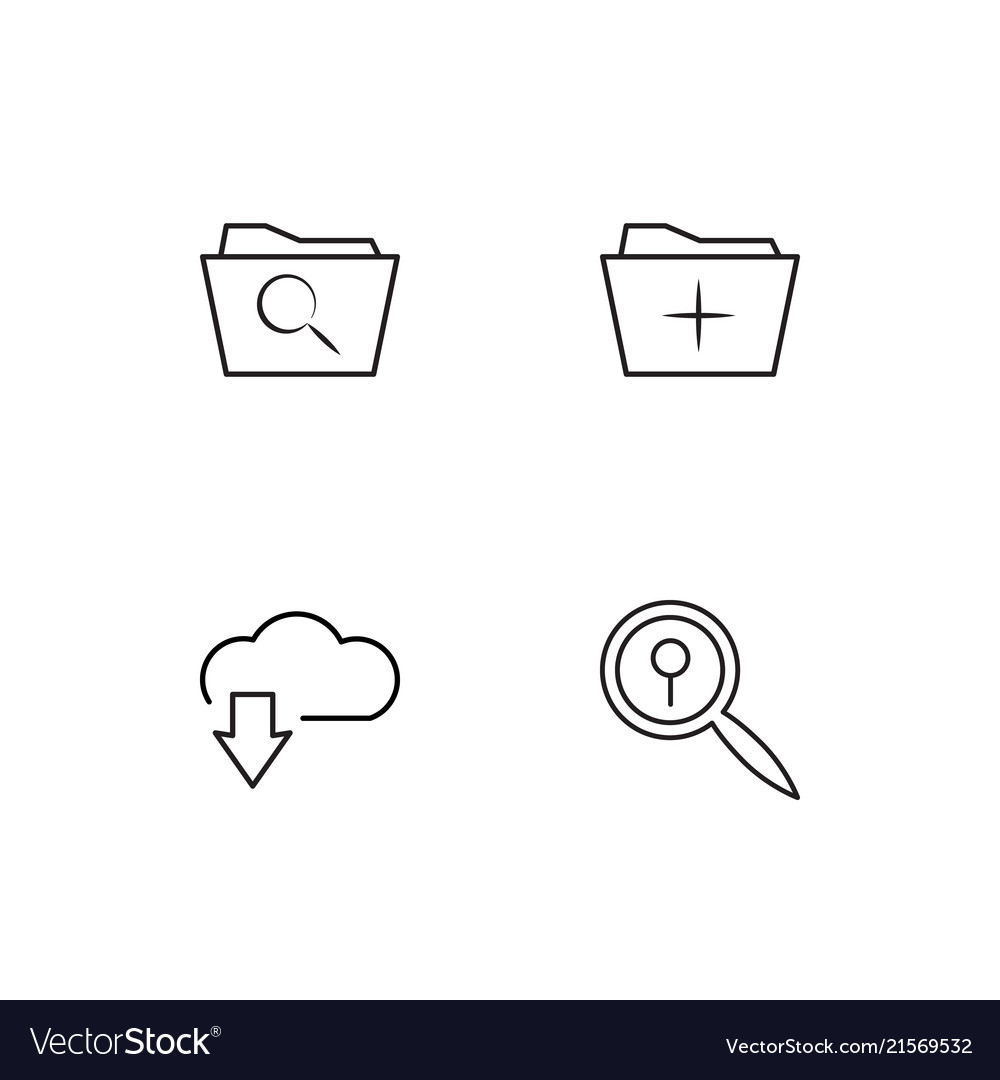 Cyber security linear icons set simple outline