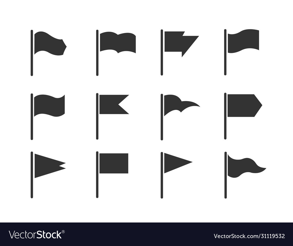 Flags set different flag icons isolated vector image Flags set different flag icons isolated