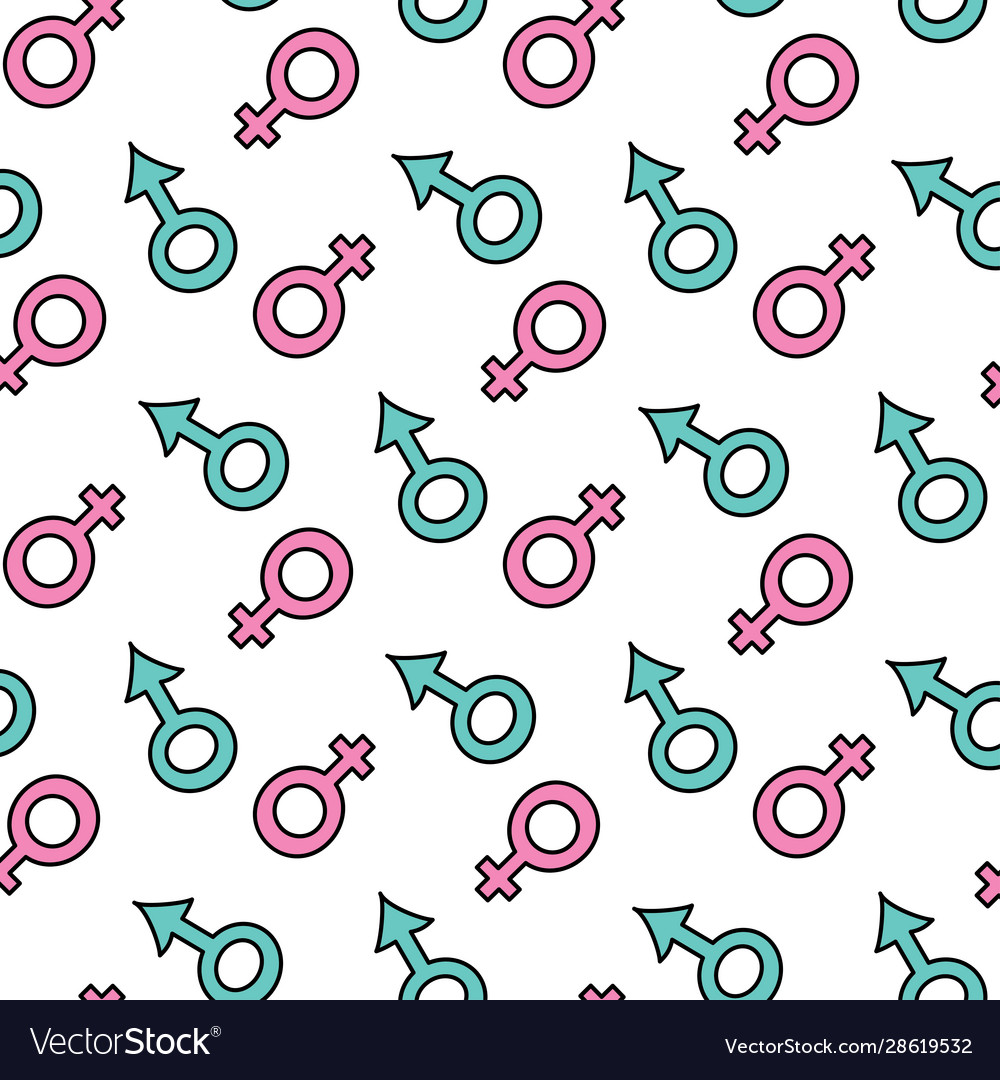 Gender icon seamless pattern