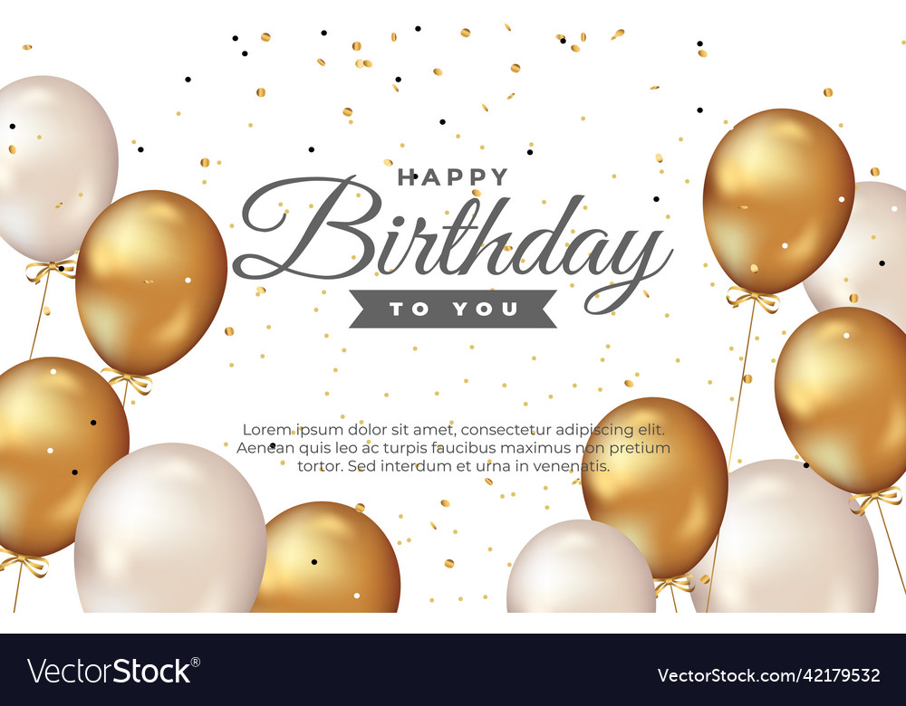 Happy birthday greeting template with balloon Vector Image