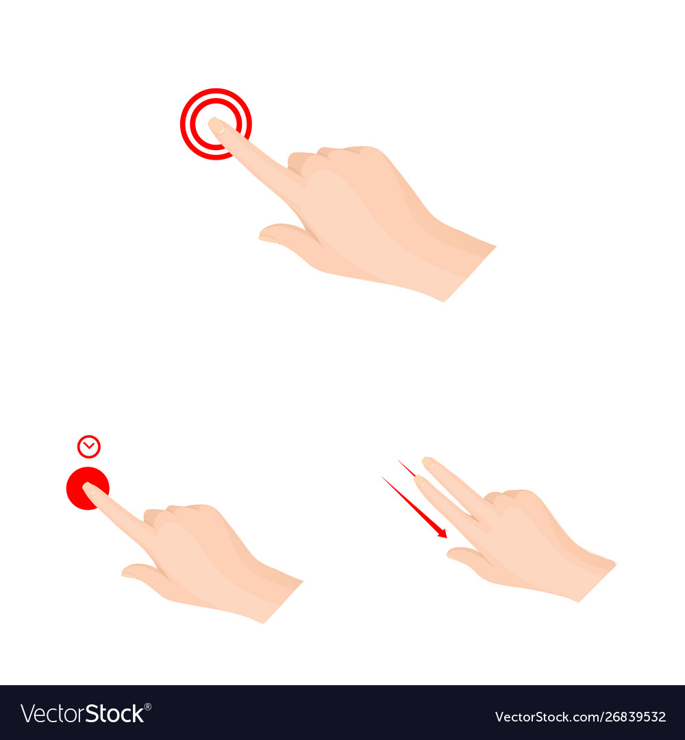 Isolated object touchscreen and hand icon set vector image Isolated object touchscreen and hand icon set