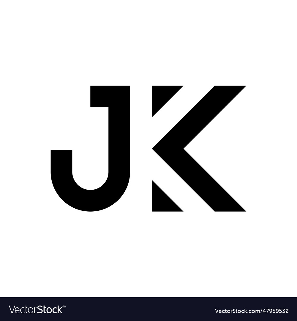 K and j letter logo design Royalty Free Vector Image