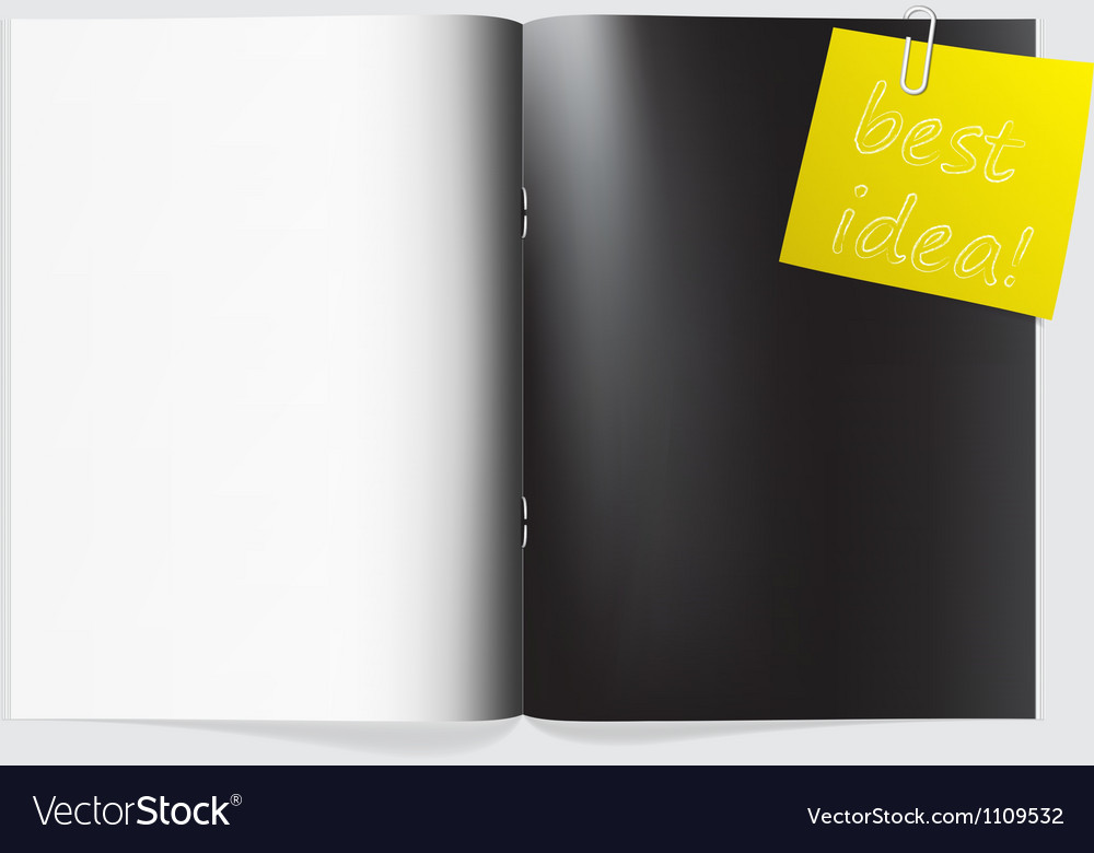 magazine blank page template for design layout vector image blank book page template